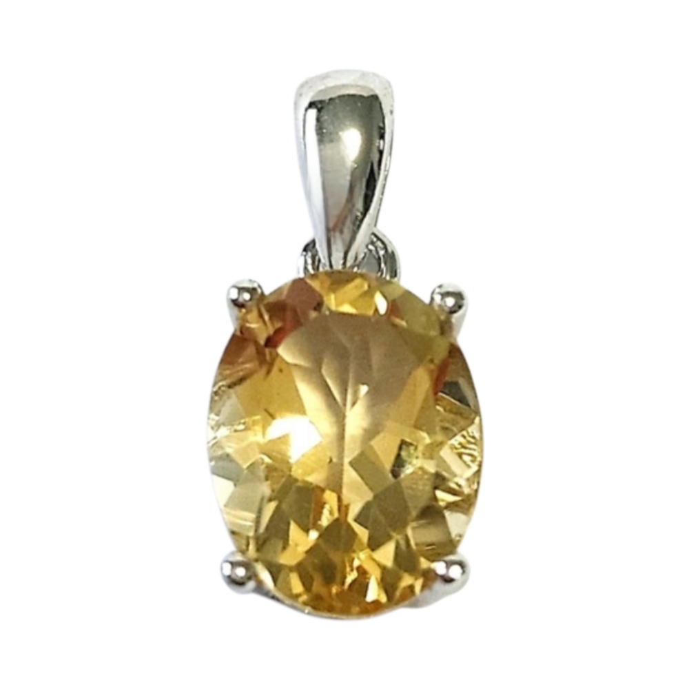 2.25 ct Citrine Oval Silver Pendant